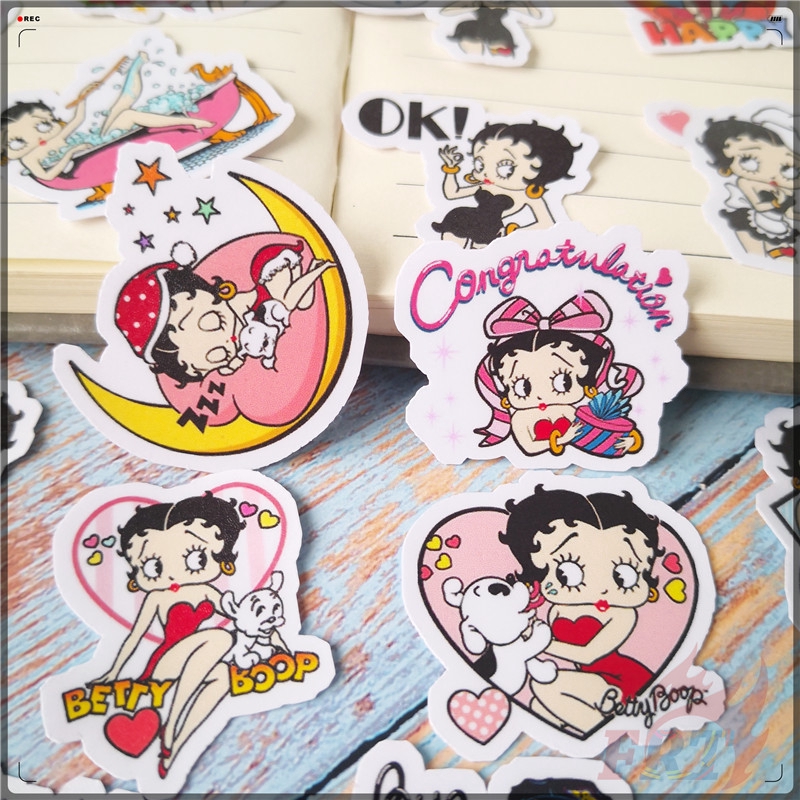 ❀ Betty Boop Q-2 Fashion Brand Diary Manual Stickers ❀ 39Pcs/Set Cartoon DIY Scrapbooks Decor Decals Stickers