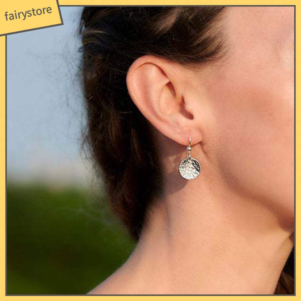 1 Đôi Bông Tai Tròn Bằng Kim Loại Mạ Màu Thời Trang Tiệc Cưới