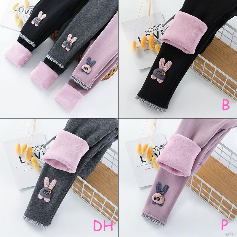 Quần Legging Nhung Hoạ Tiết Hình Chú Thỏ Đáng Yêu Se7En Cho Bé 1-8 Tuổi