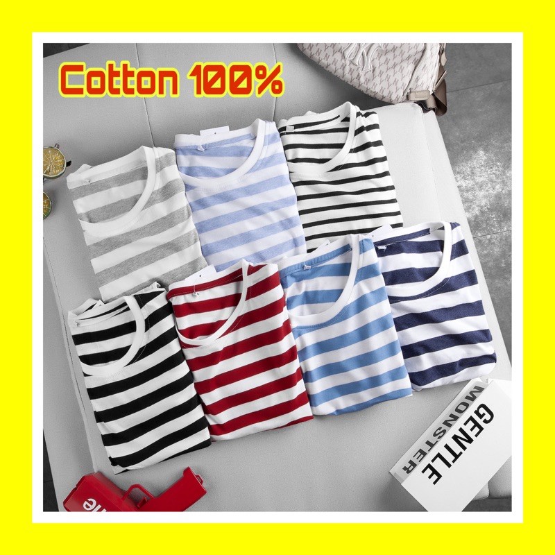 [SALE LỚN]Áo Thun Nam Đẹp Thời Trang Áo Phong Lính Sọc Kẻ Cao Cấp Cotton 100% Cực Mát, Co Giãn 4 Chiều