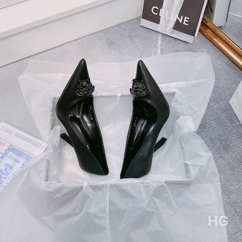 H(ẢNH THẬT) Giày Cao Gót 10p Ver Logo Sang Chảnh Da Mềm Êm Fullbox Bill Túi Hãng Cao Cấp