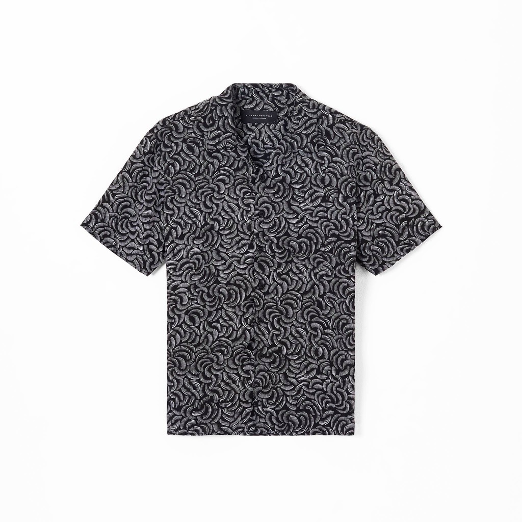 Áo Sơ Mi Ngắn Tay Nam Họa Tiết HIGHWAY MENSWEAR Paper Fan Cuban Shirt | BigBuy360 - bigbuy360.vn