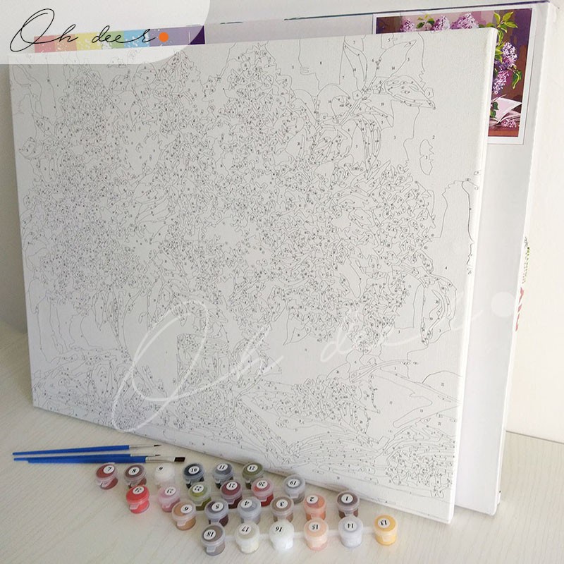 Tranh tô màu theo số | 40*50 | CÓ KHUNG | Hoạt hình - Anime - Manga - Totoro trên cánh đồng