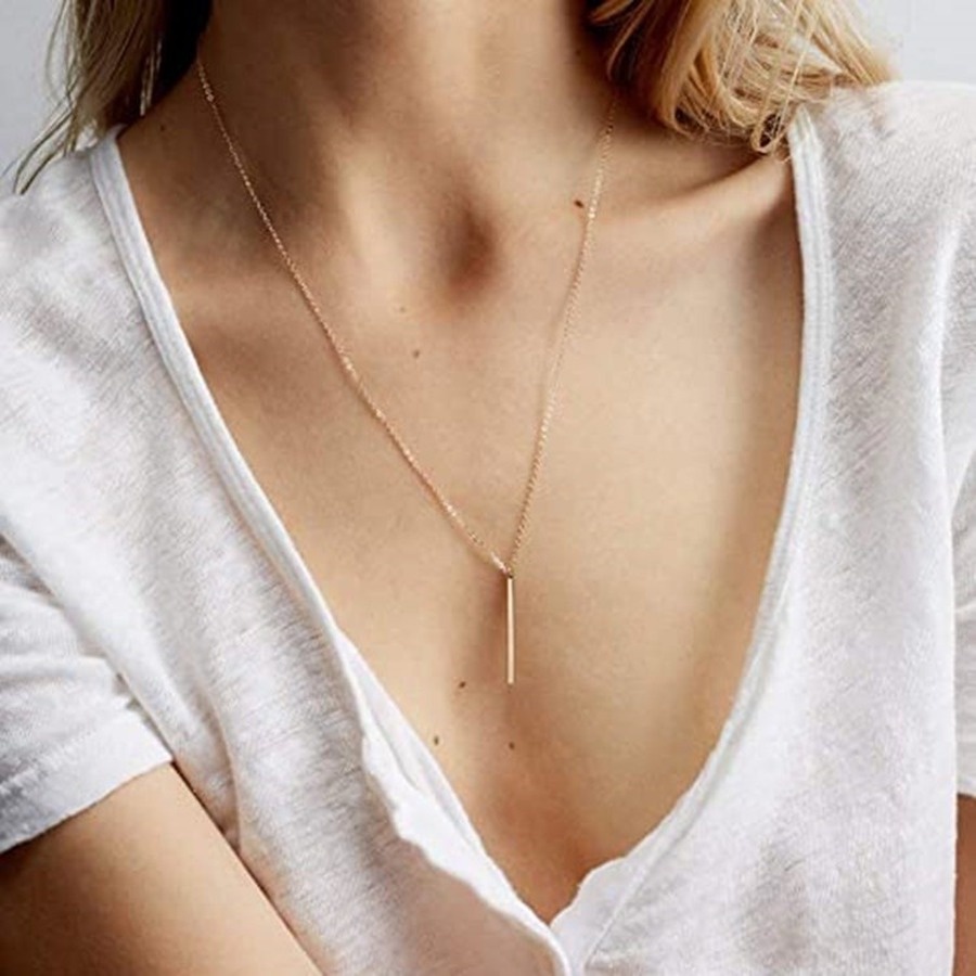 Vòng cổ Kim Loại Tua Rua Hình Chữ Nhật Đơn Giản 210901