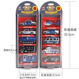 Set 5 xe cảnh mini wheele sắt đặc 1:64