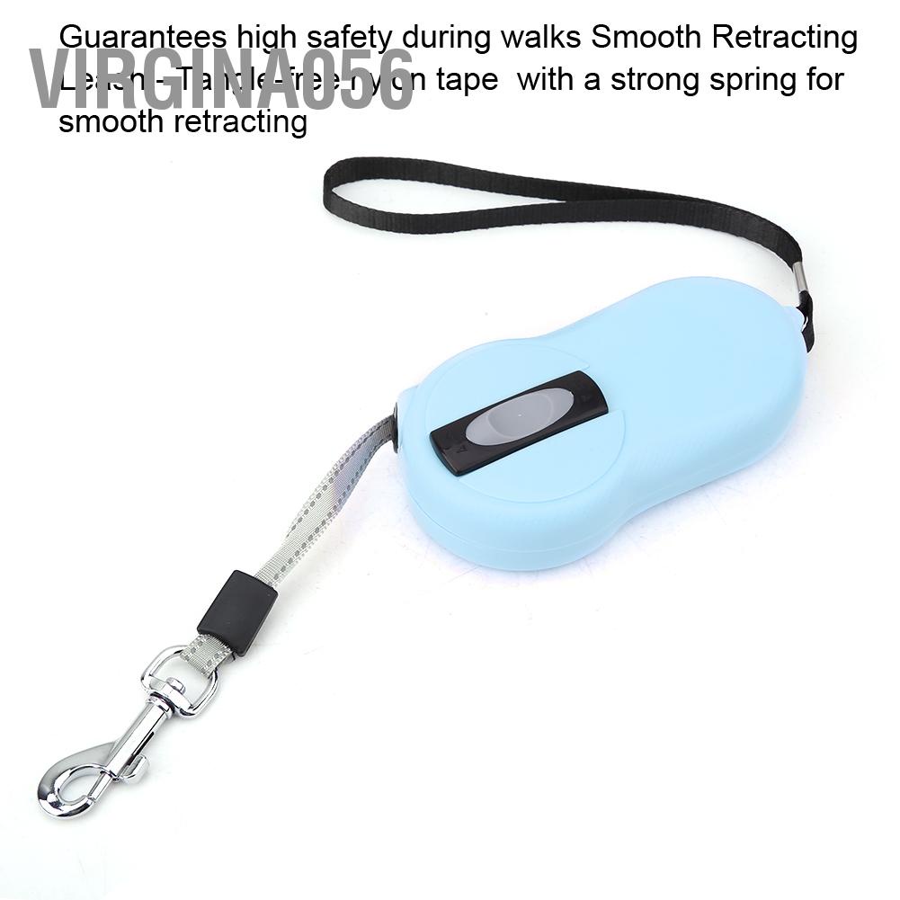 Virgina056 Virgina056 Dây xích cho chó có thể thu vào - Băng phản quang Nylon vật nuôi hạng nặng  Khóa giải phóng Tangle