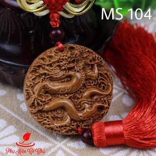 Dây treo phong thủy xe hơi hình Rồng 3D bằng gỗ- MS104