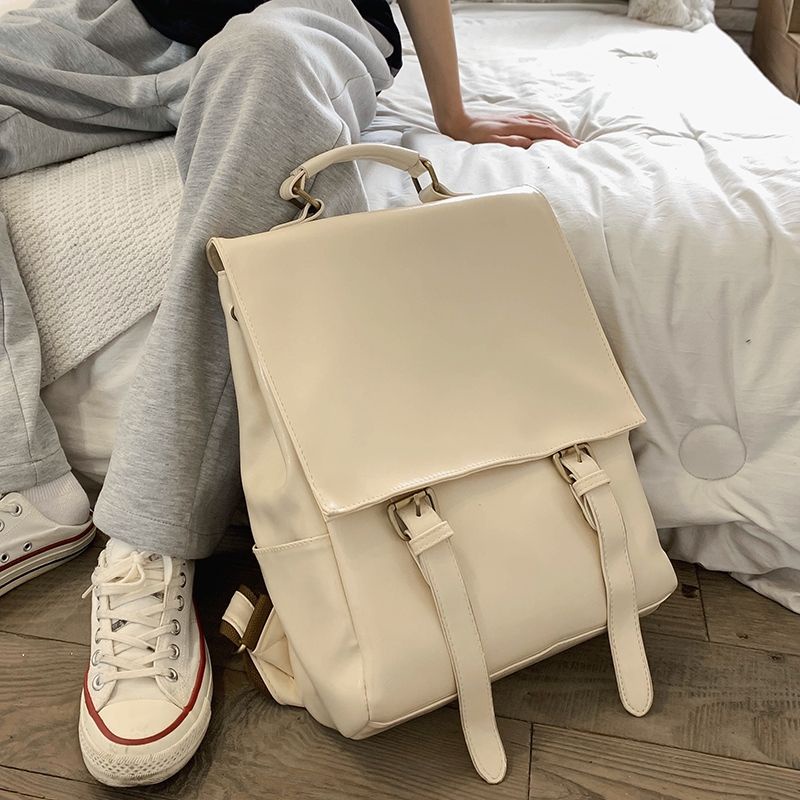 [ORDER] Balo da PU ulzzang form to màu trơn basic