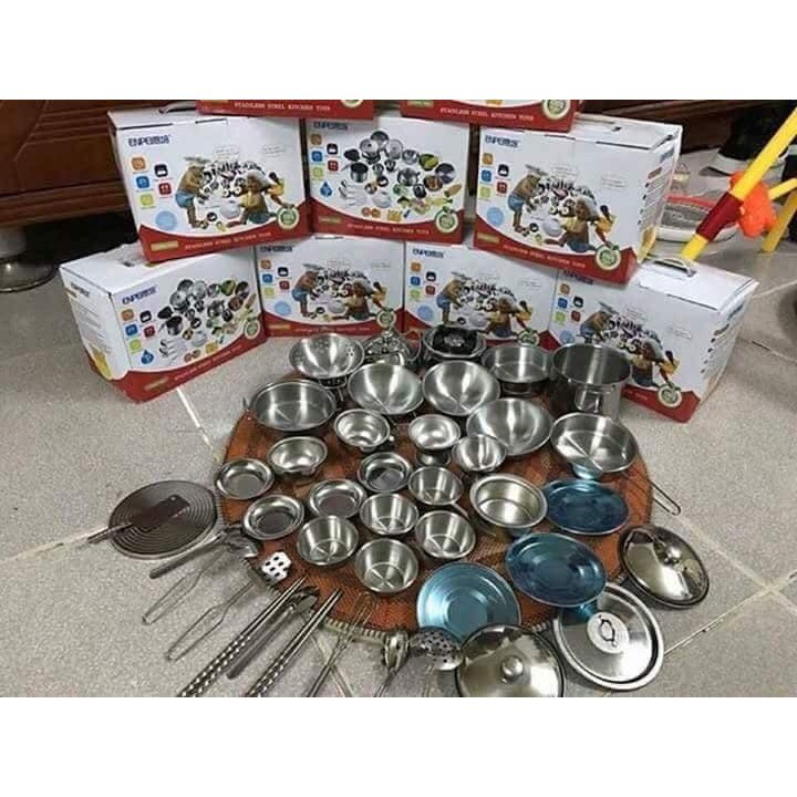 Bộ đồ chơi nấu ăn bằng inox cho bé