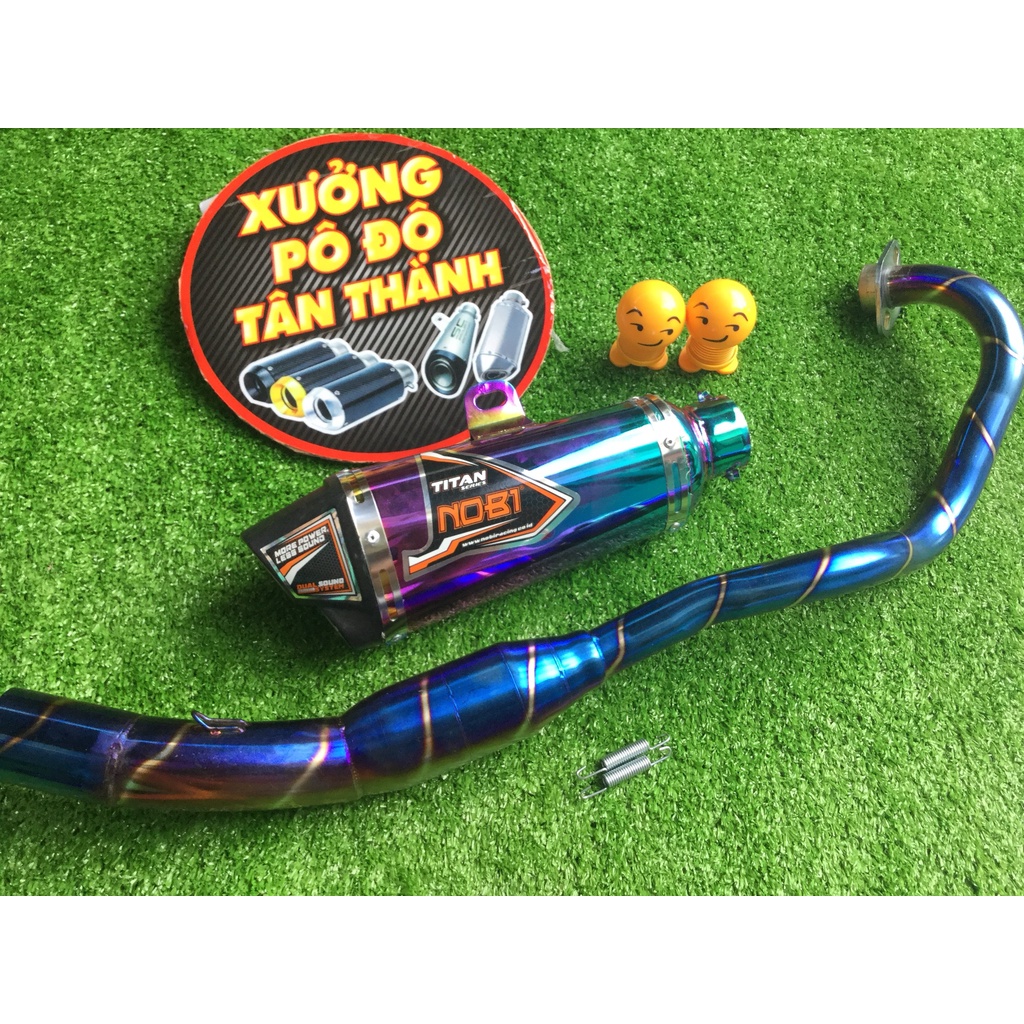 Bộ pô NOBI 7 MÀU full cổ bầu hơi titan exciter, winer, sonic, raider fi, satria, gsx,...