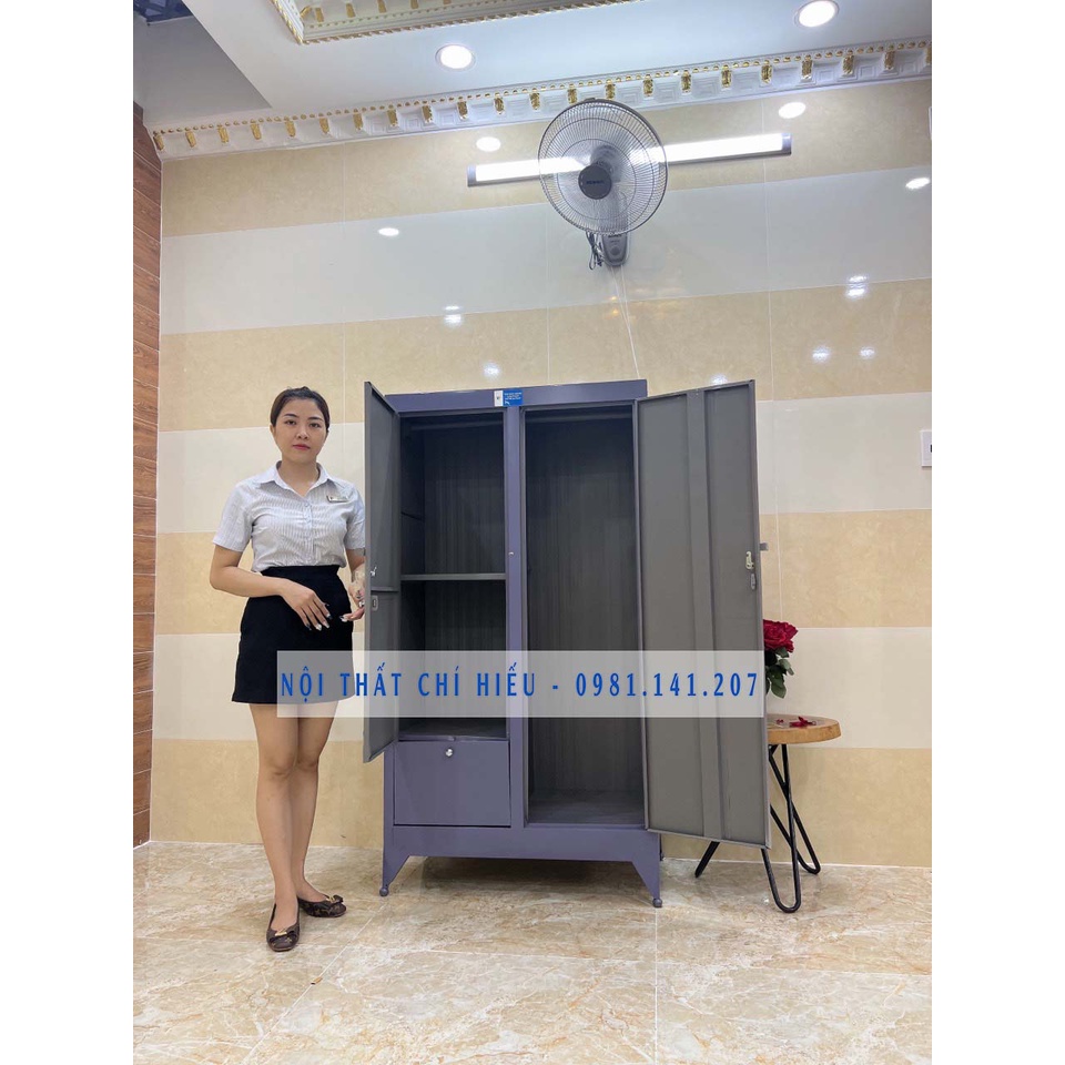 Tủ sắt quần áo cao 1m6 nhiều màu sắc giá rẻ _Giao hàng nhanh miễn phí - Nội Thất Chí Hiếu