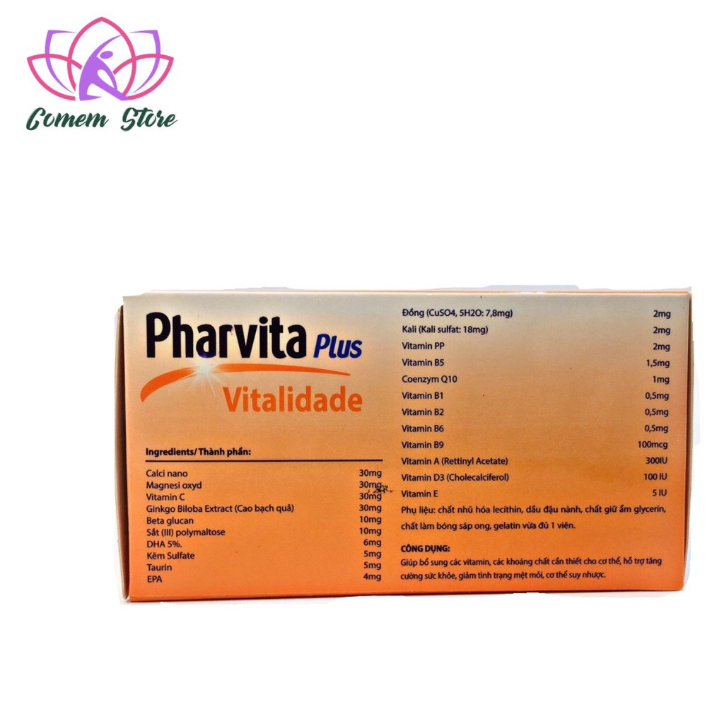 Pharvita Plus bổ sung vitamin và khoáng chất cho cơ thể tăng cường sức đề kháng 60 viên | Thế Giới Skin Care