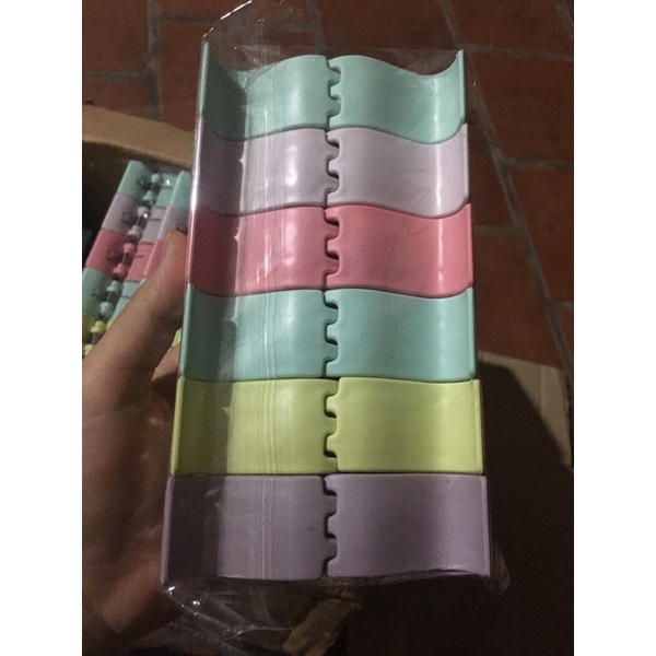 Kẹp tóc càng cua hàn quốc đẹp thiết kế 5 răng nhám mix 6 màu cao cấp(set 12c)