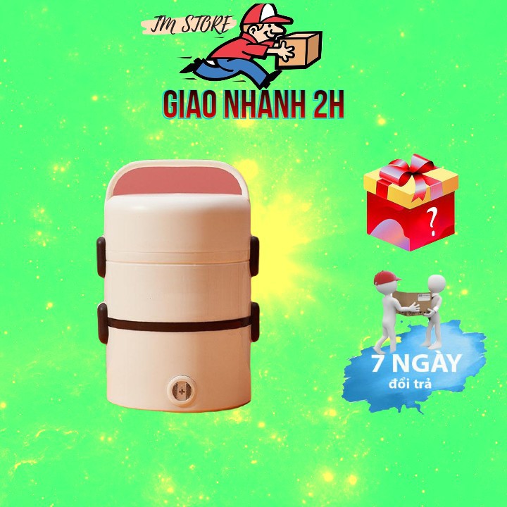 Cặp Lồng Hộp Cơm Điện Đa Năng Nấu Chín Và Giữ Nhiệt Đồ Ăn, 3 Ngăn, Làm nóng nhanh chóng phù hợp dân văn phòng
