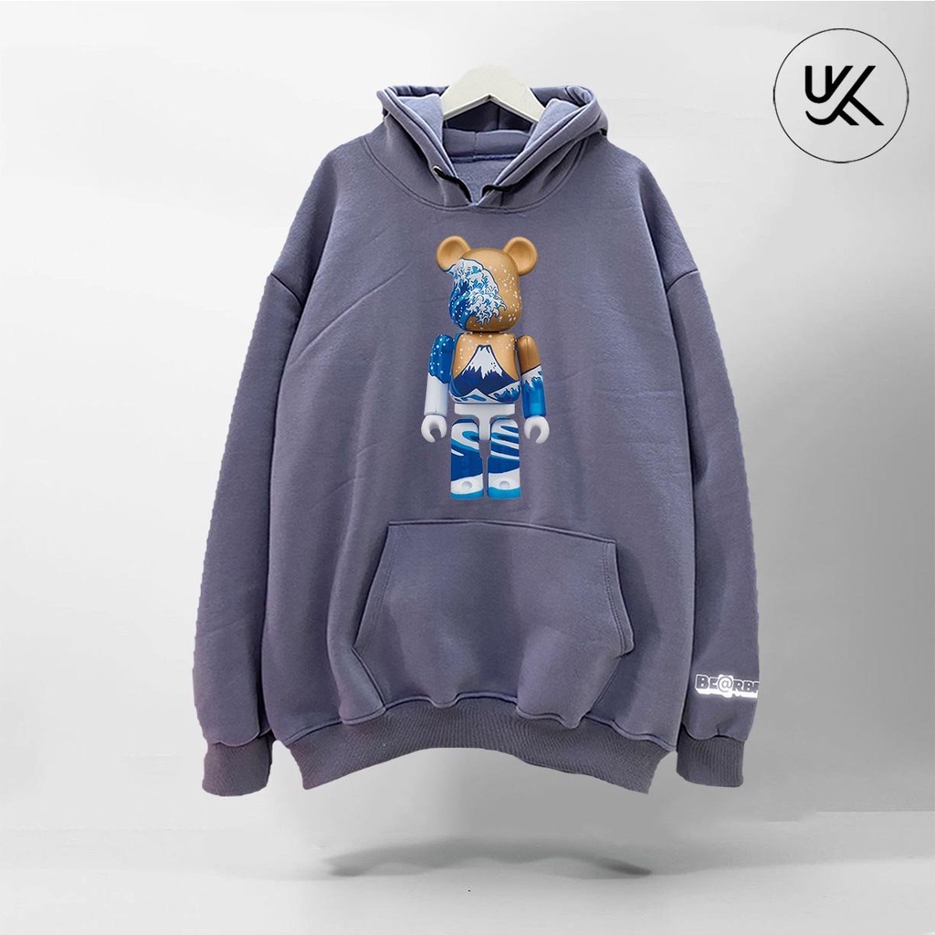Áo Nỉ HOODIE BEARBRICK (tay áo in Phản Quang Bạc), Form Dáng Rộng, áo nỉ bông hoodie unisex nam nữ. kkimshop