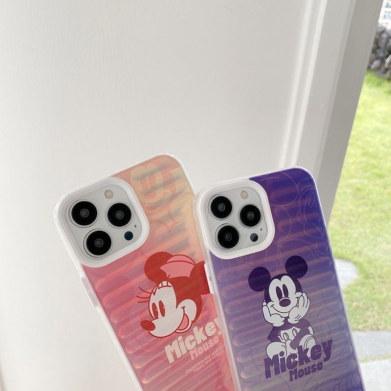 DISNEY Ốp Điện Thoại Hình Chuột Mickey Minnie Vân Vali iphone 13 Pro Max i13 13pro 11ProMax i11 X XR Xs Max 12Pro 12 Pro Max