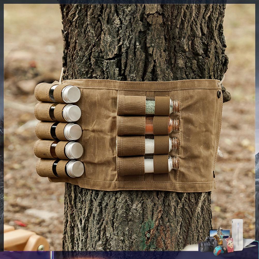 Bộ 9 Lọ Thủy Tinh Đựng Gia Vị Nhỏ Gọn Cho Cắm Trại