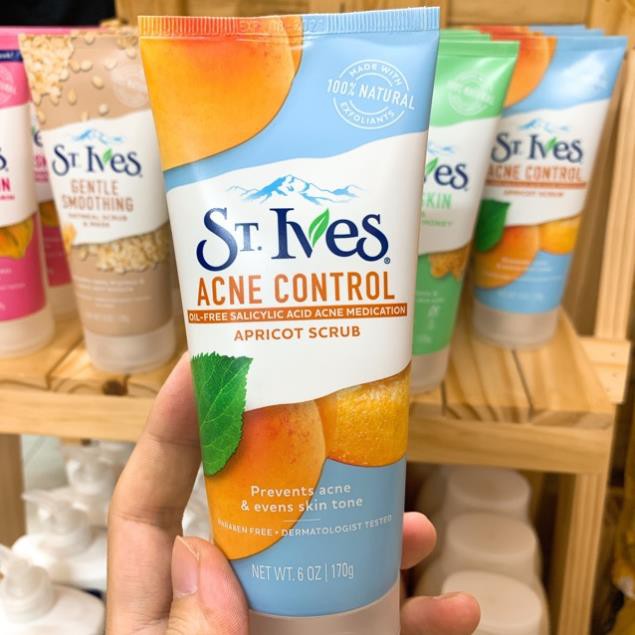 Tẩy tế bào chết mặt St.Ives Acne Control Apricot Scrub ( 170g )