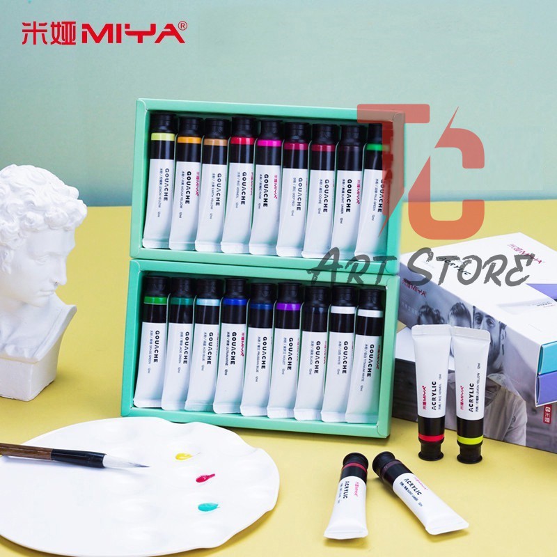 [TC ART] Bộ màu Gouache 12/18 MIYA dạng Tuýp (12ml)