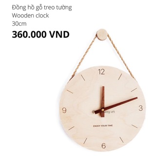 Đồng hồ gỗ treo tường vintage