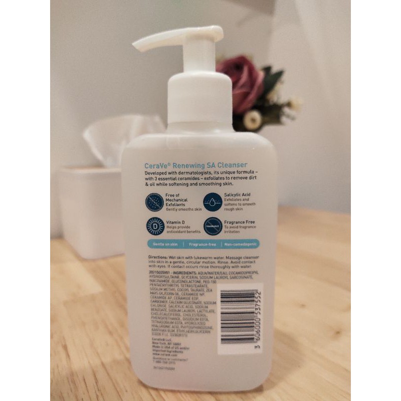 Sữa rửa mặt Cerave Renewing Salicylic Acid SA Facial Cleanser 237ml (bill Mỹ) | BigBuy360 - bigbuy360.vn