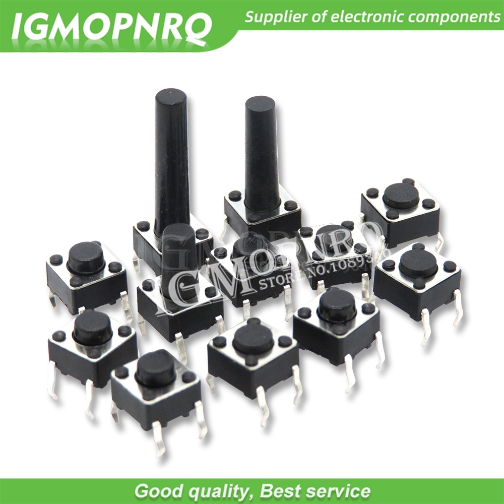 Set 50 Công Tắc Nút Nhấn micro 4pin 6 * 6 6x6x4.3 / 5 / 6 / 7 / 8 / 9 / 10 / 11 / 12 / 13 / 14 / 15 mm 4.3mm 5mm 6mm 7mm 8mm 10 / 11Pro