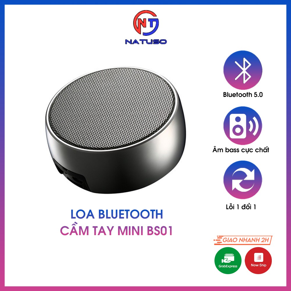 Loa bluetooth cầm tay mini BS01 đa năng vỏ kim loại nghe nhạc khồng dây âm thanh siêu bass