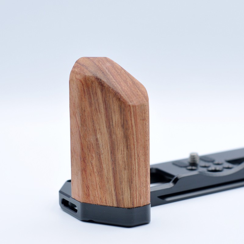 Wooden Handle L Quick Release Plate Cold Boot Bracket for Fuji X-T4