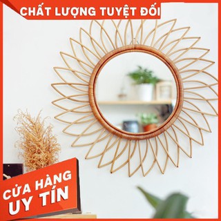 Gương mây tre đan decor cao cấp