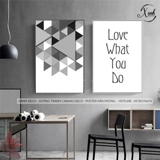 Bộ 2 tranh canvas 40x60 cm hình khối tặng đinh treo tranh