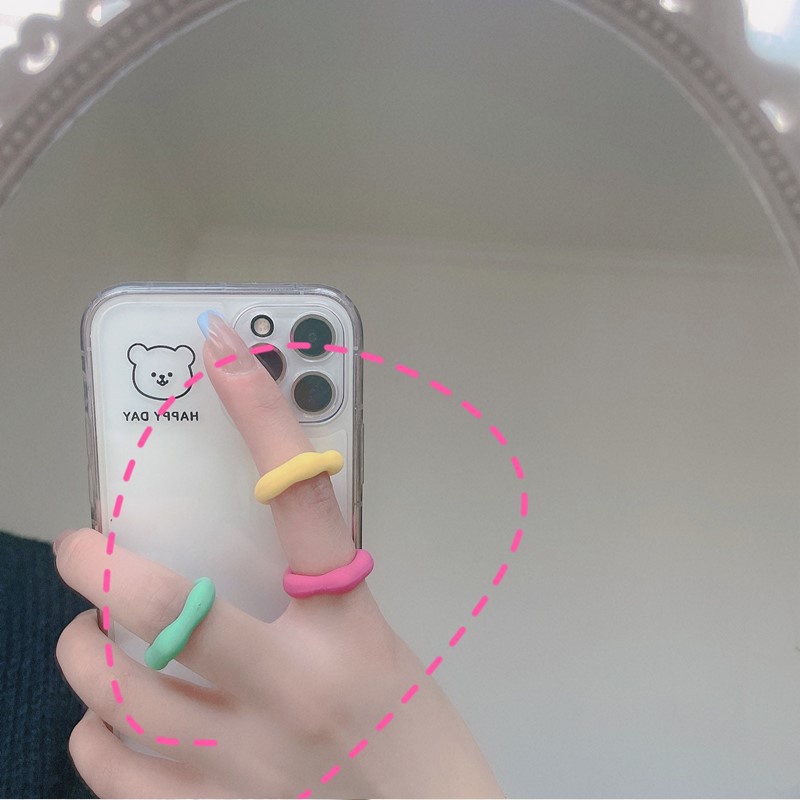 Nhẫn đa giác bằng nhựa acrylic đơn giản thời trang Hàn Quốc