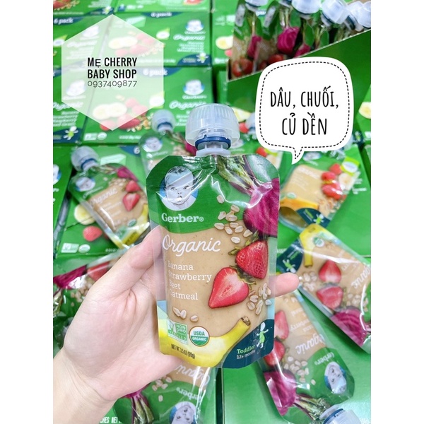 Trái cây nghiền ăn dặm Gerber Organic cho bé