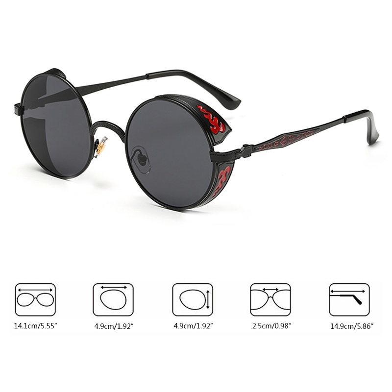 Kính Mát Phân Cực Mặt Tròn Thời Trang Phong Cách Steampunk Cổ Điển Dành Cho Nam Và Nữ