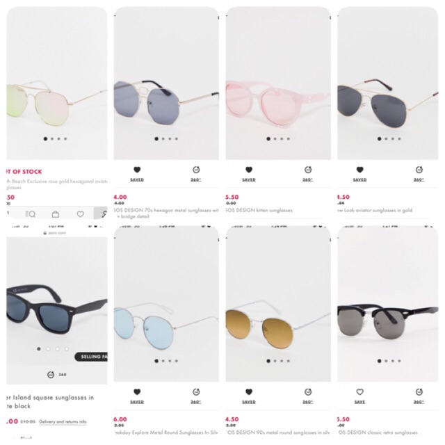 Kính asos săn sale web uk