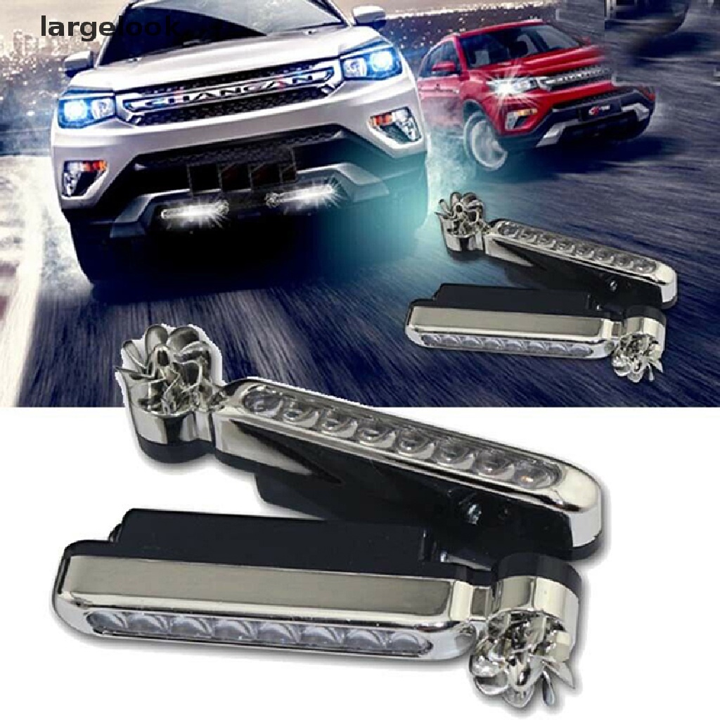 Đèn LED 8 Bóng DRL Chạy Ban Ngày Không Cần Dùng Điện Tiện Dụng Cho Xe Hơi ♨Nóng Bỏng