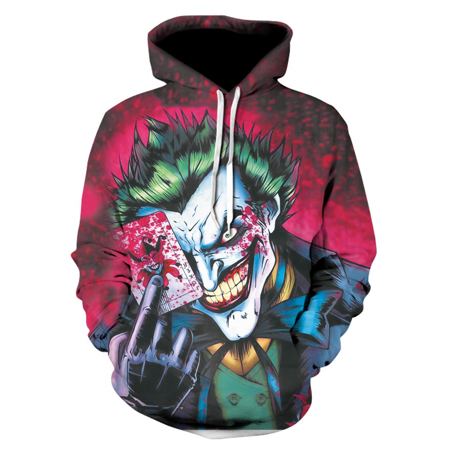 Áo Hoodie Mỏng In Hình Lá Bài Poker / Mặt Nạ Halloween