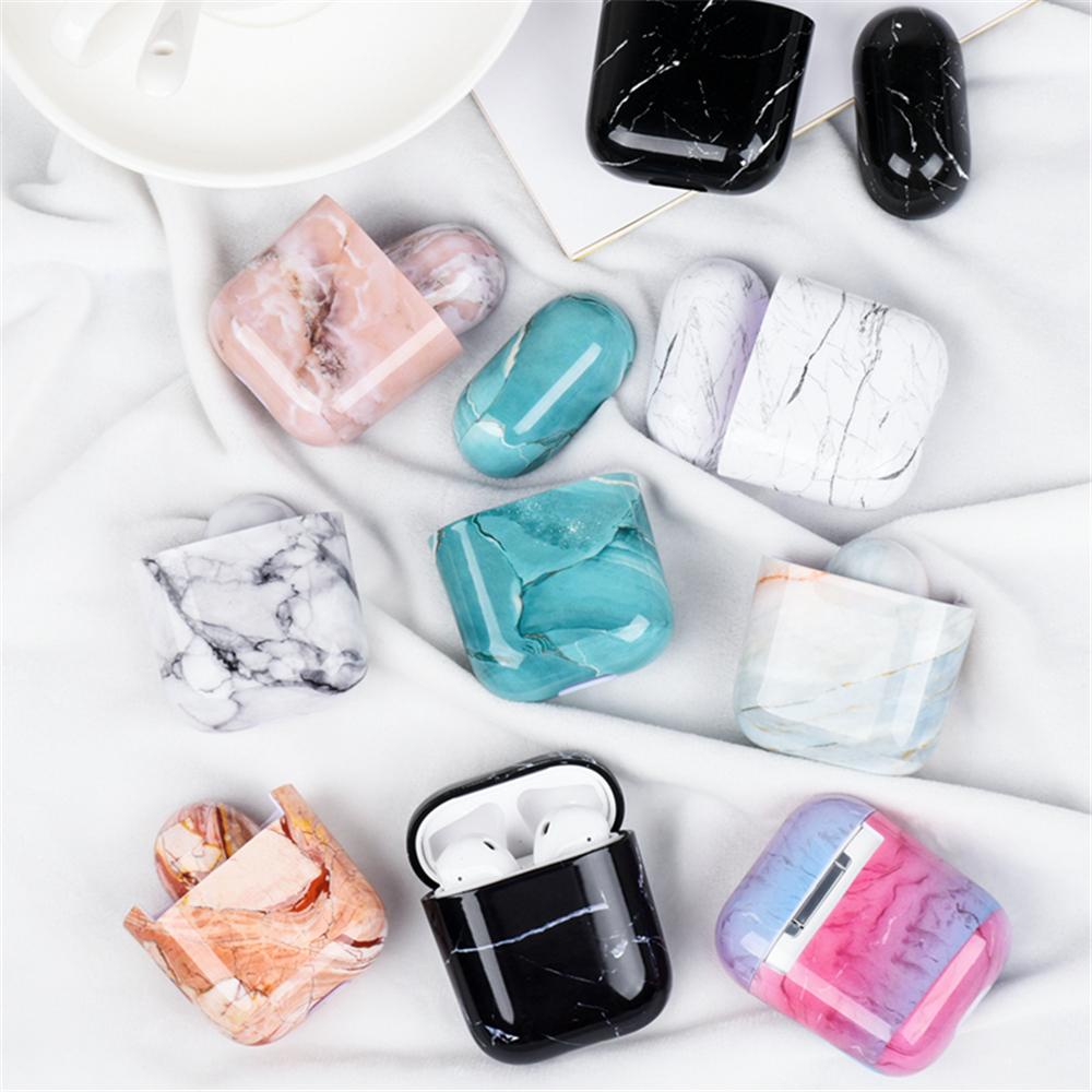 JONYE Vỏ Bảo Vệ Hộp Sạc Tai Nghe Apple AirPods 1 2 Không Dây Chống Sốc Vân Đá Cẩm Thạch