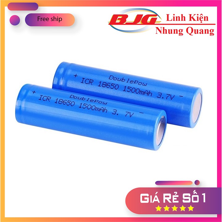 Pin Li-on 18650 dung lương 1500mAh dòng xả 10C(loại tốt)