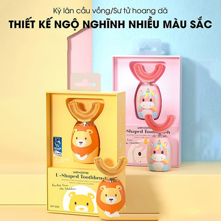 Bàn Chải Điện Chữ U Cho Bé từ 2-8 tuổi bản tiếng Việt (Hàng chính hãng bảo hành 6 tháng, 1 đổi 1 trong 30 ngày)