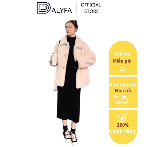 Set váy kèm áo khoác lông DALYFA bộ đồ thu đông thời trang Hàn Quốc mặc đi học đi chơi đi làm CD021