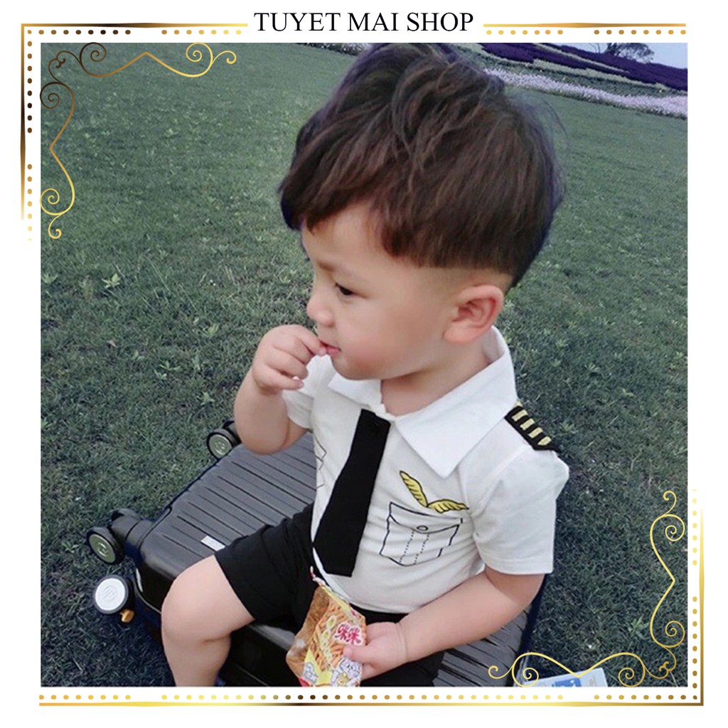 Quần áo trẻ em thuyền trưởng cho bé trai/gái bộ đồ cho bé 1 2 3 4 5 tuổi