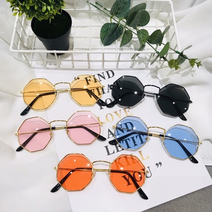 Kính mắt lục giác unisex thời trang Hàn Quốc