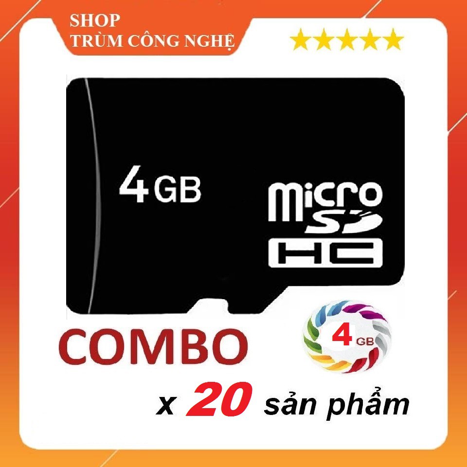 [Mã 99ELHA giảm 7% đơn 300K] [Sỉ combo 20c] Thẻ nhớ MicroSD 4GB - Dùng cho điện thoại, Camera, loa , đài...