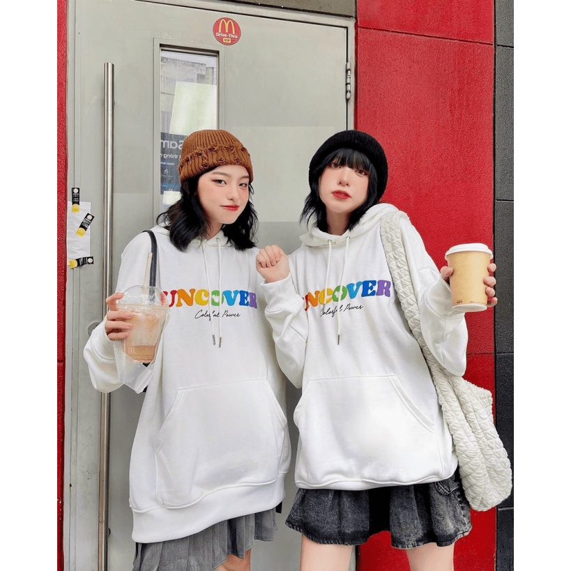 ÁO HOODIE NƯ HỌA TIẾT UNCOVER BẢY MÀU THỜI TRANG  ĐẸP SÀNH ĐIỆU FOM RỘNG PHỦ MÔNG