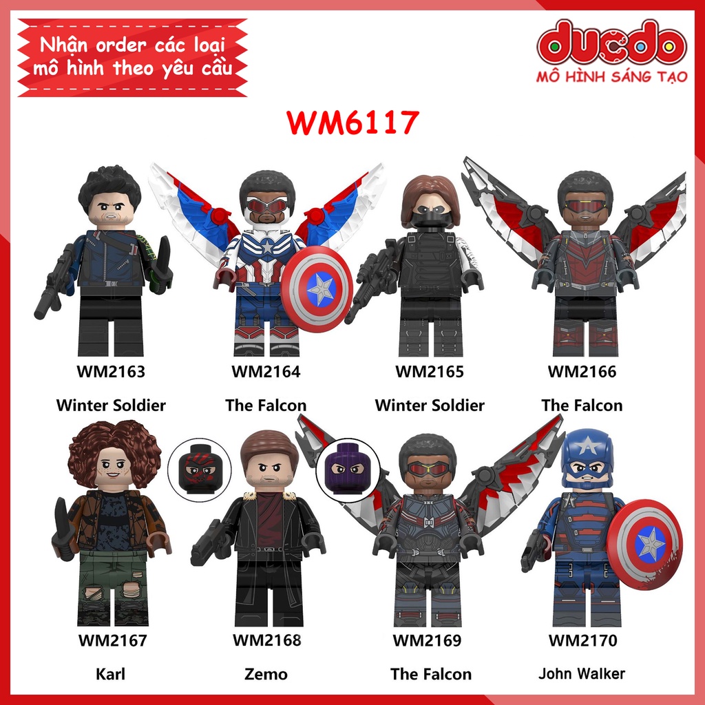 Minifigures các nhân vật trong Marvel Winter Soldier Falcon - Đồ chơi Lắp ghép Xếp hình Mini Mô hình Iron Man WM WM6117