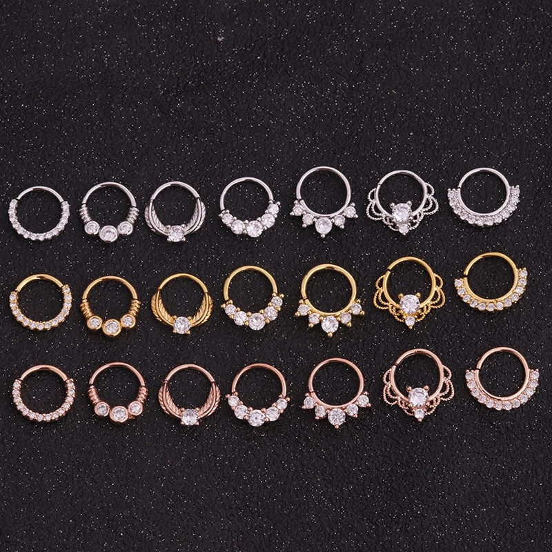 Khuyên mở xỏ mũi/ sụn tai/ cơ thể hình tròn 8mm cá tính