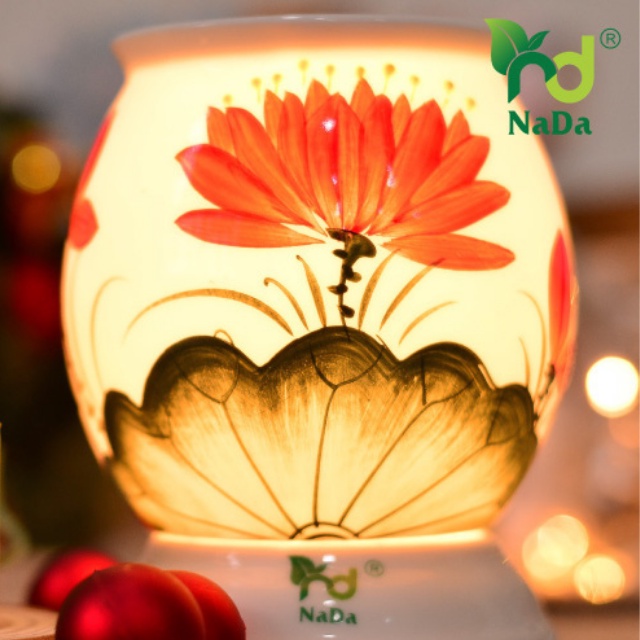 Đèn xông tinh dầu Bát tràng NADA, nhỏ gọn, đẹp, khuếch tán tinh dầu thơm hơn, an toàn, bảo hành chính hãng