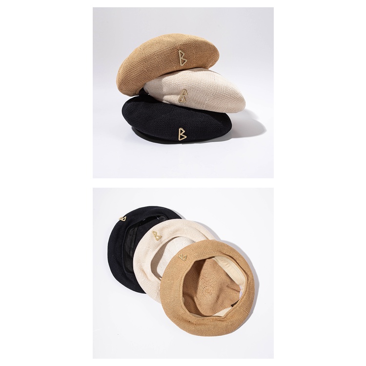 Mũ Beret Dệt Kim Thoáng Khí Thời Trang Xuân Thu Cho Nữ