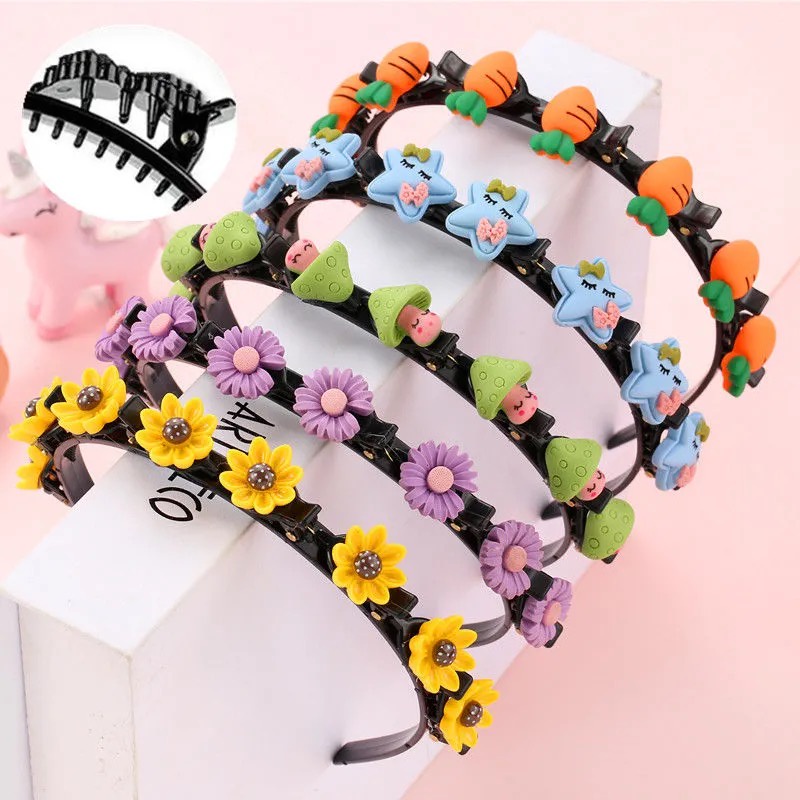 Băng Đô Cài Tóc Đính Hoa Màu Sắc Đáng Yêu Cho Bé Gái