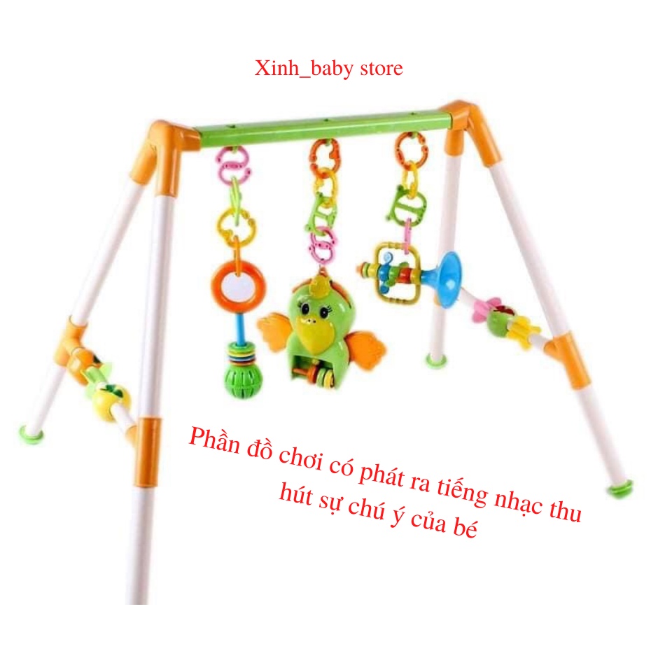 Kệ nhựa chữ A phát nhạc,hình con vẹt,Đồ chơi thông minh,vận động tập trung,Kệ Chữ A thông minh